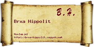 Brxa Hippolit névjegykártya